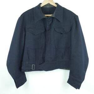 Original Post WW2 British Dark Blue Wool Battle Dress Blouse Size 12 Harris 1952